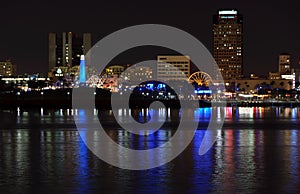 Long Beach Waterfront skyline at Night