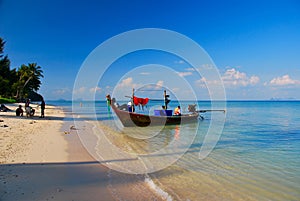 Long Boat on small island in Thailand