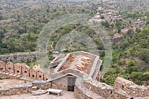 Long boundary of kumbhalgardh fort at Rajasthan