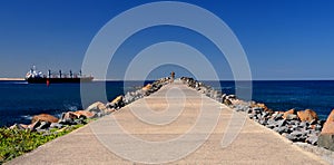 Long breakwall at Newcastle