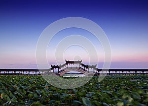 Long bridge in the aicent town of Jiangsu China, jinxi