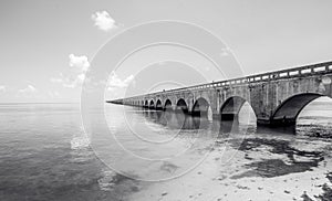 Long Bridge at Florida Key's - Historic Overseas Highway And 7 Mile Bridge to get to Key West, Florida, USA