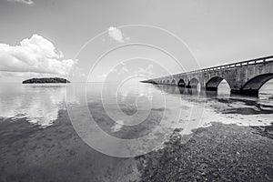 Long Bridge at Florida Key's - Historic Overseas Highway And 7 Mile Bridge to get to Key West, Florida, USA