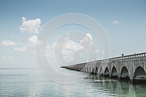 Long Bridge at Florida Key's - Historic Overseas Highway And 7 Mile Bridge to get to Key West, Florida, USA