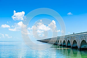 Long Bridge at Florida Key's - Historic Overseas Highway And 7 Mile Bridge to get to Key West, Florida, USA