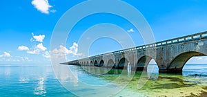 Long Bridge at Florida Key's - Historic Overseas Highway And 7 Mile Bridge to get to Key West, Florida, USA