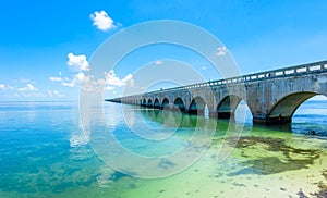 Long Bridge at Florida Key's - Historic Overseas Highway And 7 Mile Bridge to get to Key West, Florida, USA photo