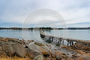 Long bridge, jetty to the island