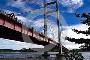 Long bridge over the bay of the river Tempisque. Costa Rica photo