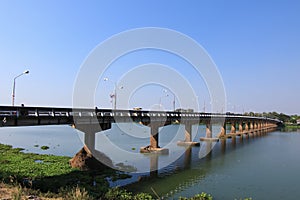 Long bridge over the Mekong River