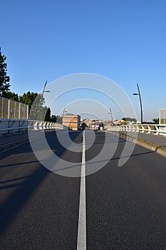 Long bridge road in France