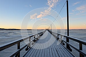 The long bridge at RÃÂ¤ttvik, Dalarna County, Sweden photo