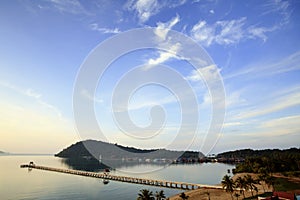 Long bridge in the sea