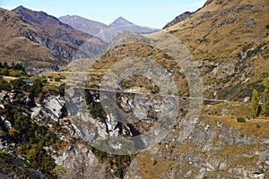 Long Bridge at Skippers Canyon Road , Queenstown, New Zealand