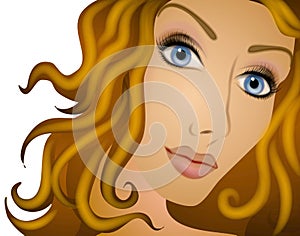 Long Brown Curly Hair Woman