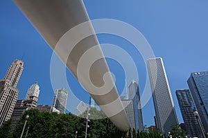 Long cable footbridge near the Millenium Park