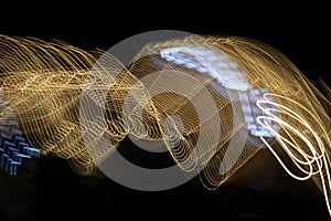 Long camera exposures of artificial light sources at night