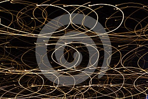 Long camera exposures of artificial light sources at night