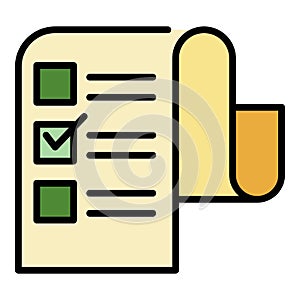 Long checkbox list icon color outline vector