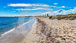 Long clean beaches and ferry to Penguin Island on the coast of Point Peron Rockingham