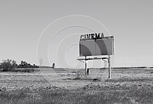 Long closed sign of a bygone era Drive In Movie Marquee