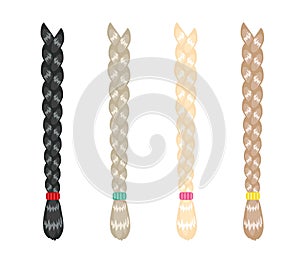 Long colored braids