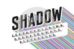 Long colorful shadow font