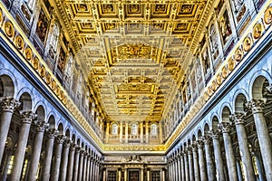 Long Columns Nave Papal Basilica Paul Beyond Walls Rome Italy photo