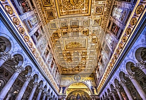Long Columns Nave Papal Basilica Paul Beyond Walls Rome Italy photo