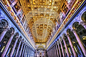 Long Columns Nave Papal Basilica Paul Beyond Walls Rome Italy photo