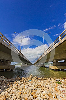 Long Concrete Bridge at Koh yo Thailand