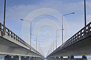 Long concrete bridge linking Koh Yor island and ma