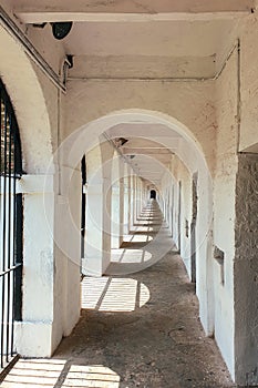 Long Corridor in Cellular Jail, Port Blair, Andaman Islands, India