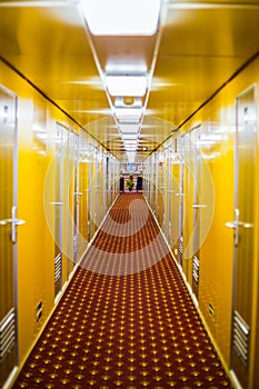 Long corridor of cruise ship