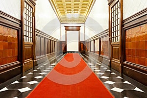 Long corridor of historic building