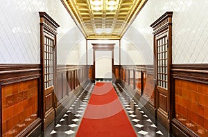 Long corridor of historic building