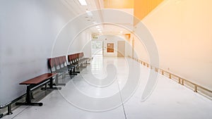 Long corridor in the hospital.