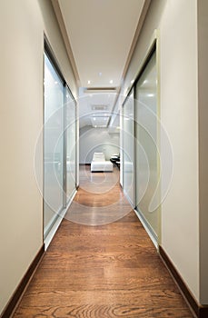 Long corridor in luxury apartment