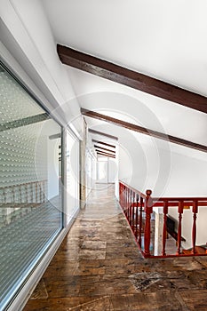 Long corridor in luxury apartment angle shot