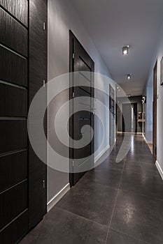 Long corridor in luxury house