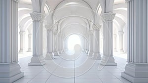 long corridor between many columns