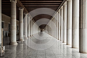 Long corridor between many columns