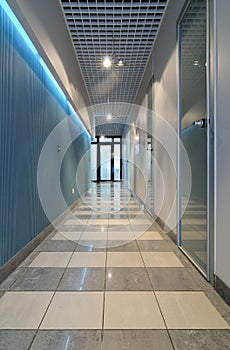 Long corridor in office