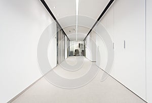 Long corridor in office building