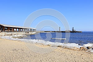 long corridor in the seaside