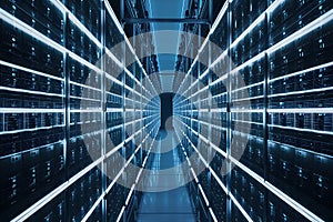 Modern Data Center Servers Network Infrastructure, HighTech Computing