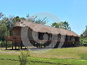 Long country house in southeast Asia