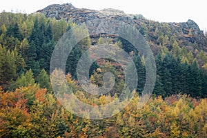 Autumn Colours and Long Crag, Lake District, Cumbria, England, UK