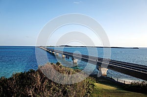 Long Cross Sea Bridge at Miyakojima, Okinawa, Japan