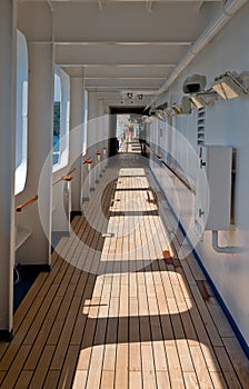 Long Cruise ship deck corridor